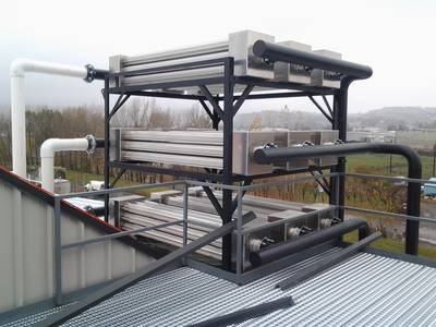 Heat exchanger for multiple scrubbers